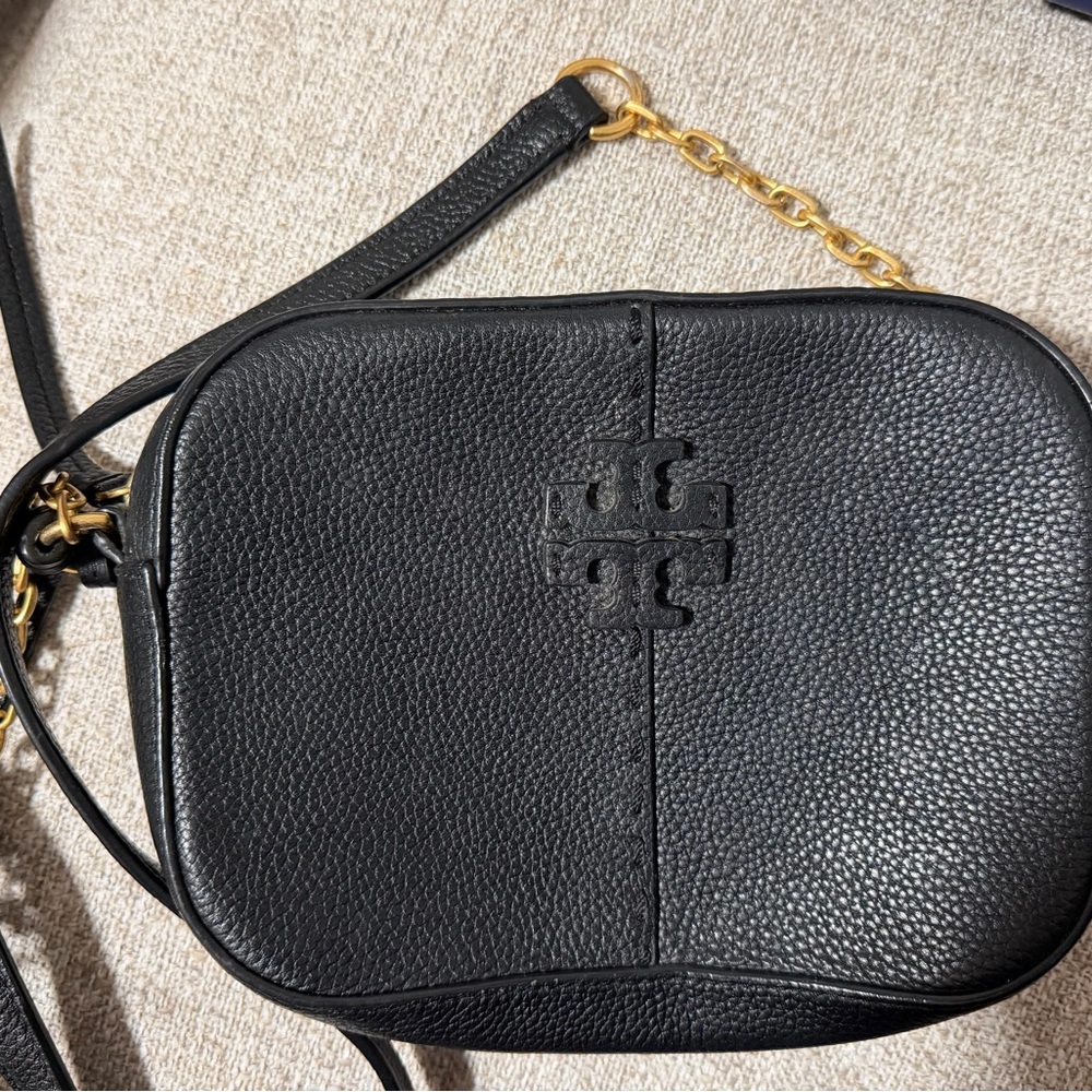 Tory Burch Black Crossbody Bag with Gold Accents